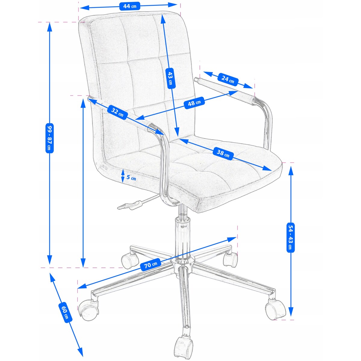 Krzesło obrotowe biurowe QUATRO białe ekoskóra