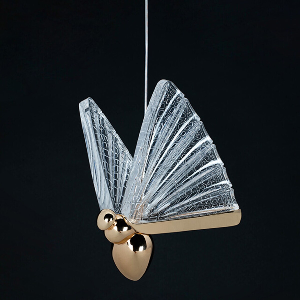 Lampa wisząca glamour Butterfly MSE010100321 kryształowa złota