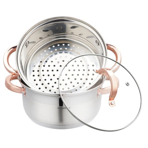 Zestaw garnków do gotowania na parze 20cm 3 elementy Parowar Rose Gold KLAUSBERG