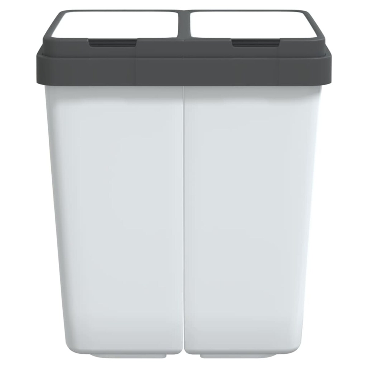 vidaXL Podwójny kosz na śmieci, biały, 2x25 L