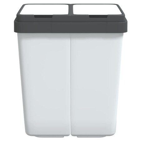 vidaXL Podwójny kosz na śmieci, biały, 2x25 L