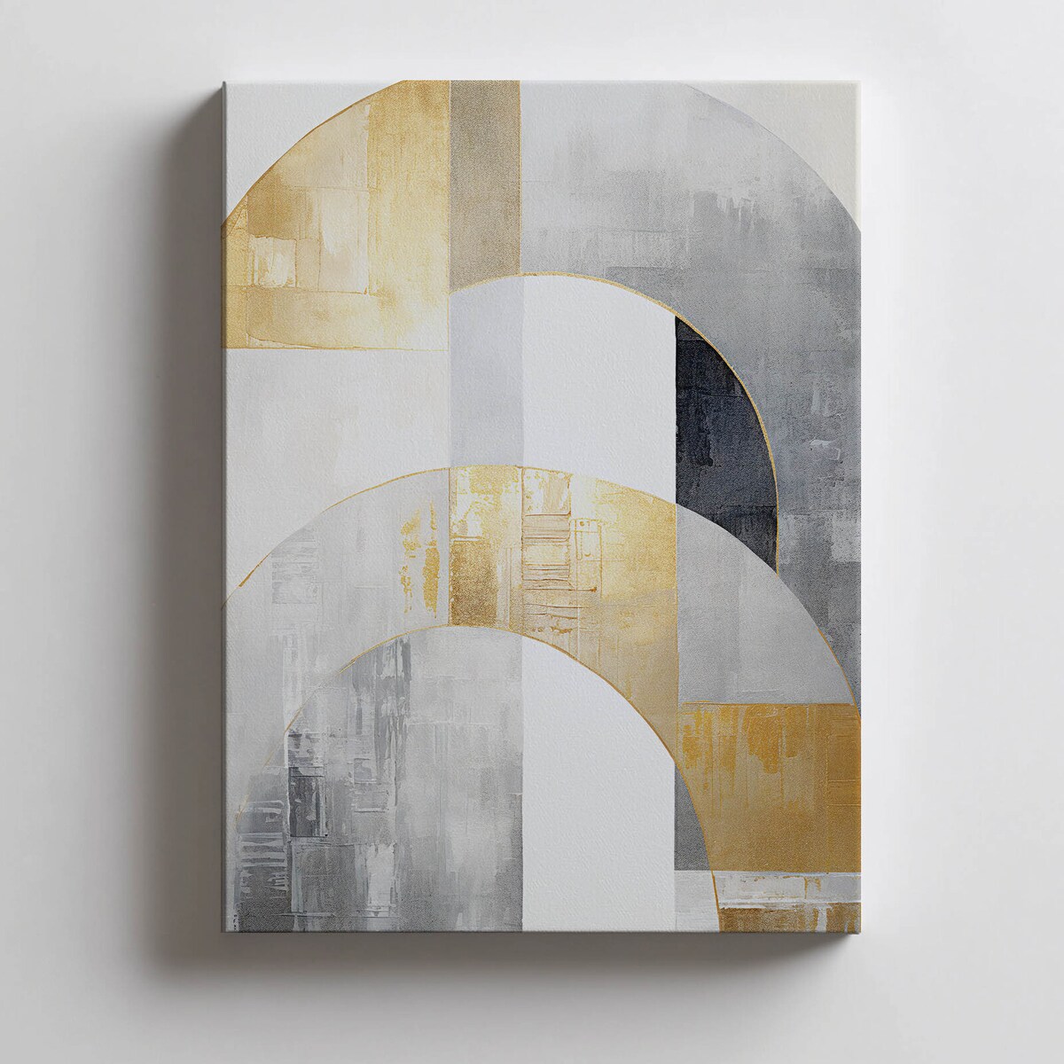 Złota Symetria: Art Deco w Abstrakcji, 40x50 cm, bez ramy, płótno premium na blejtramie