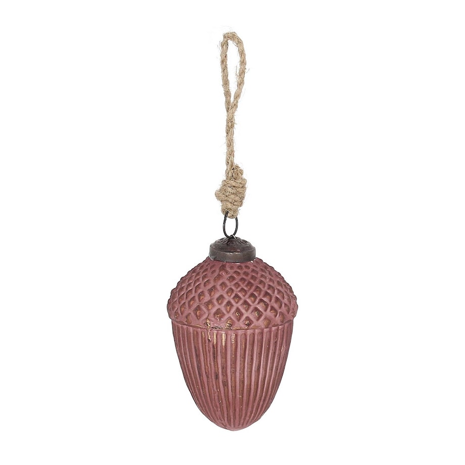 Bombka szklana Acorn Burgundy 7x10 cm boże narodzenie, święta, świąteczne, bordowy -brązowy, 7x7x10 cm