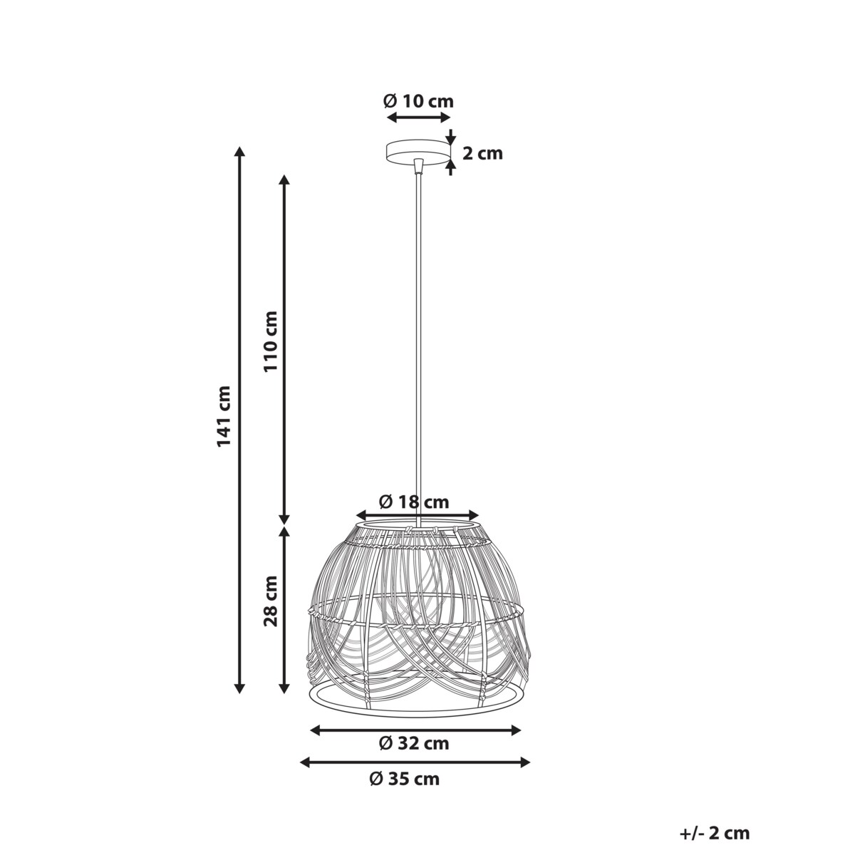 Lampa wisząca POSTRERO Rattan Naturalny