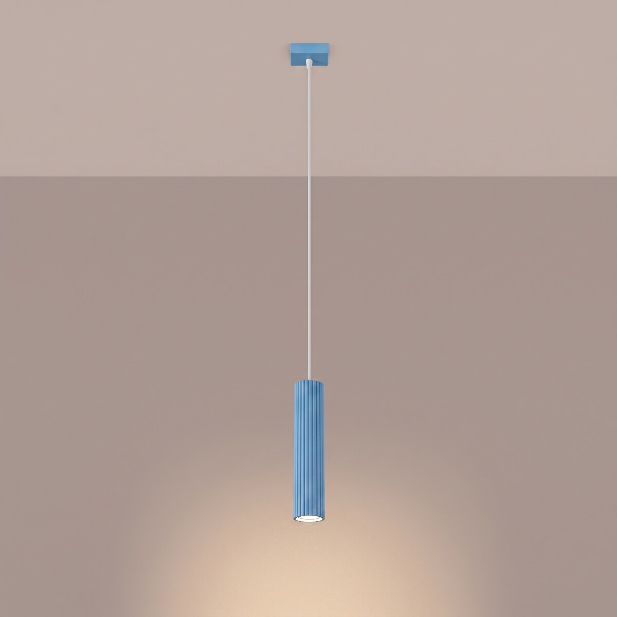 Lampa wisząca KARBON 1 błękitna