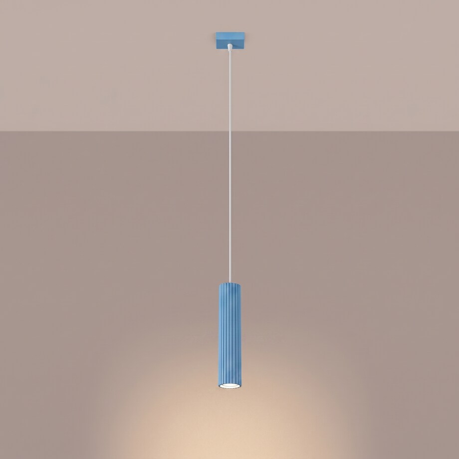 Lampa wisząca KARBON 1 błękitna