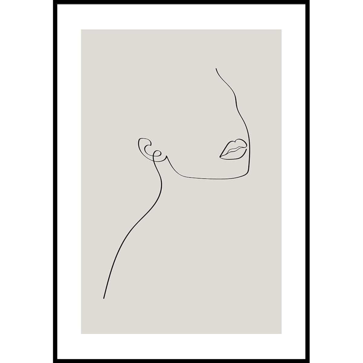 plakat line art ona beż 50x70 cm