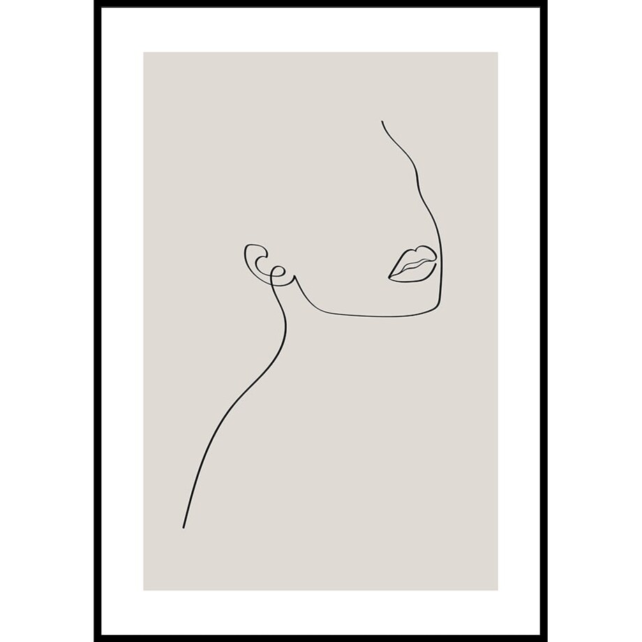 plakat line art ona beż 50x70 cm
