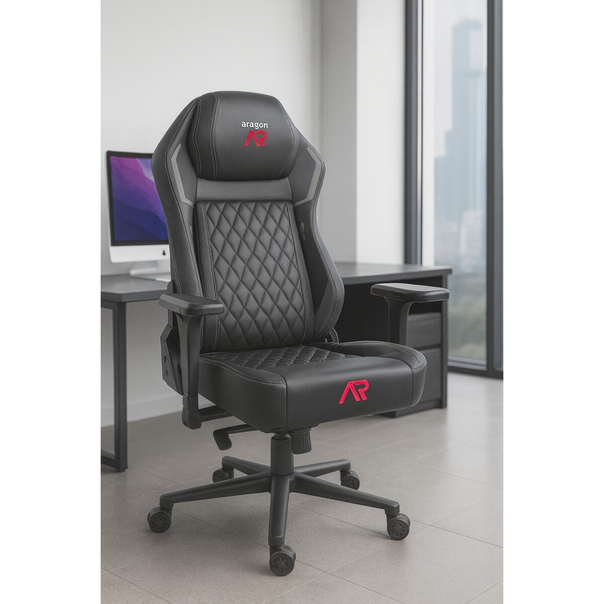 Fotel gamingowy regulowany Aragon biurowy GRACZA obrotowy krzesło JUMIhome