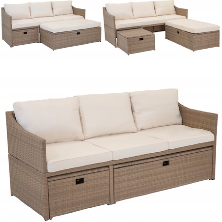 Modułowy zestaw mebli ogrodowych z technorattanu