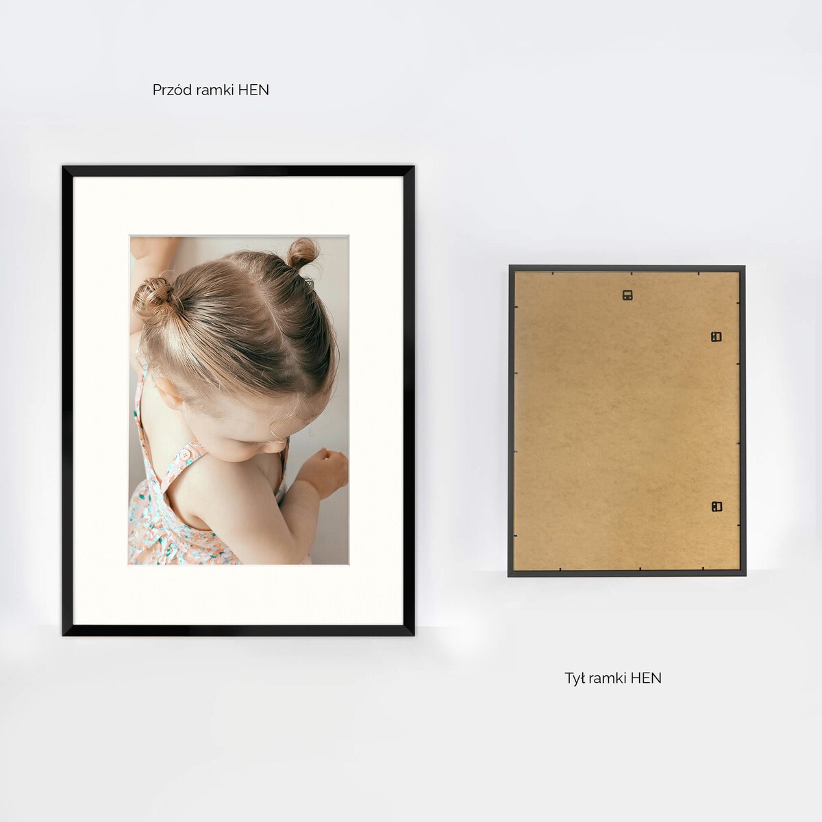 Ramka na zdjęcia z passe partout czarna ramka 60x80 cm z okienkiem passe partout na zdjęcie 40x60 cm FRAMAI