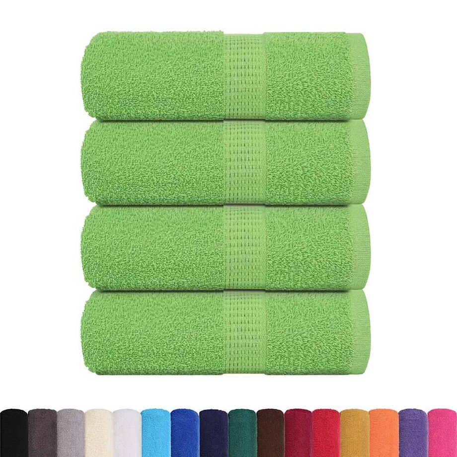 vidaXL Ręczniki hotelowe, 4 szt, zielone, 30x50 cm, bawełna 100%