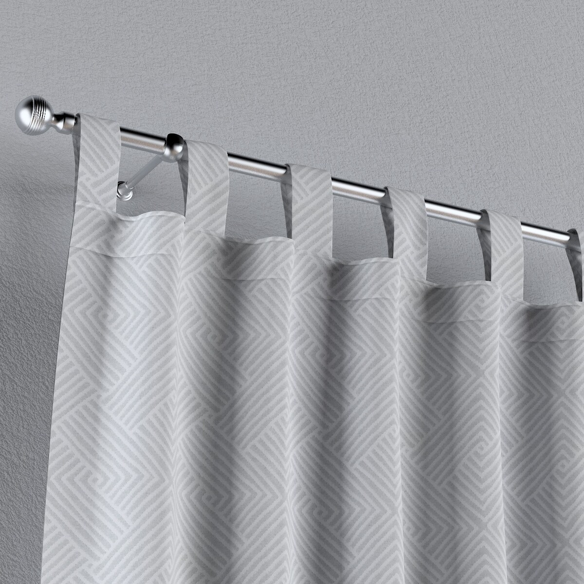 Zasłona na szelkach 1 szt. 130x260 szaro-białe wzory geometryczne