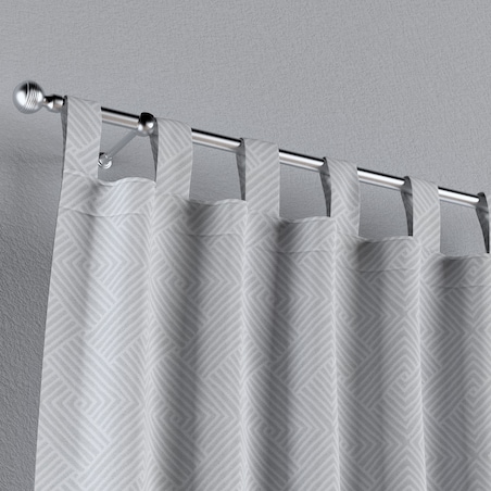 Zasłona na szelkach 1 szt. 130x260 szaro-białe wzory geometryczne