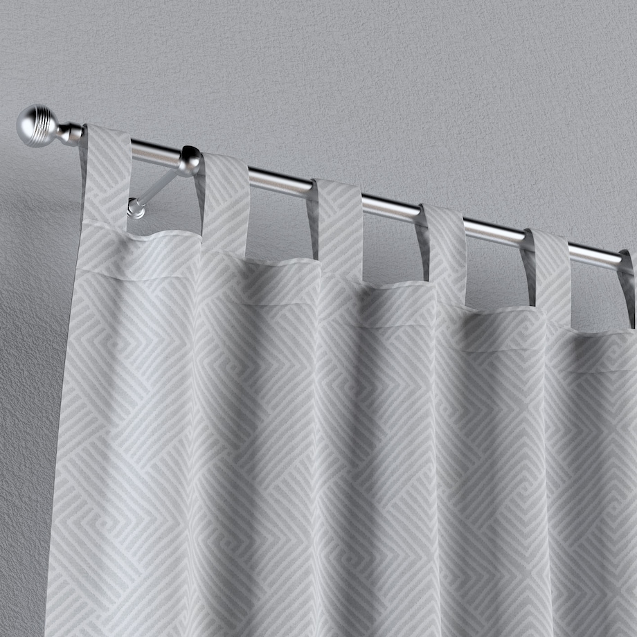 Zasłona na szelkach 1 szt. 130x260 szaro-białe wzory geometryczne
