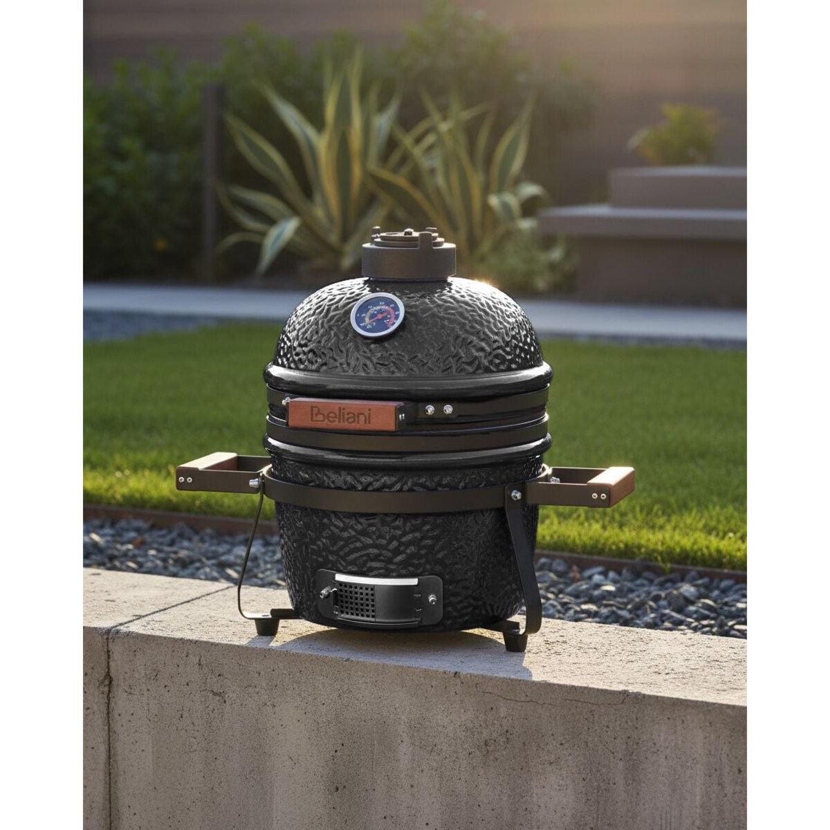 Mini grill węglowy KAMADO Ceramika Czarny