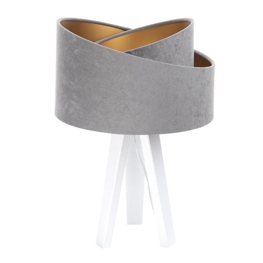 Lampa stołowa GEMSTONE szara/złota/biała