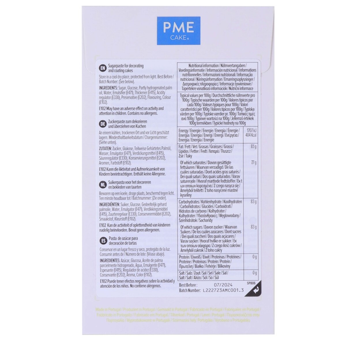 PME Masa cukrowa - Żółty, 250 g