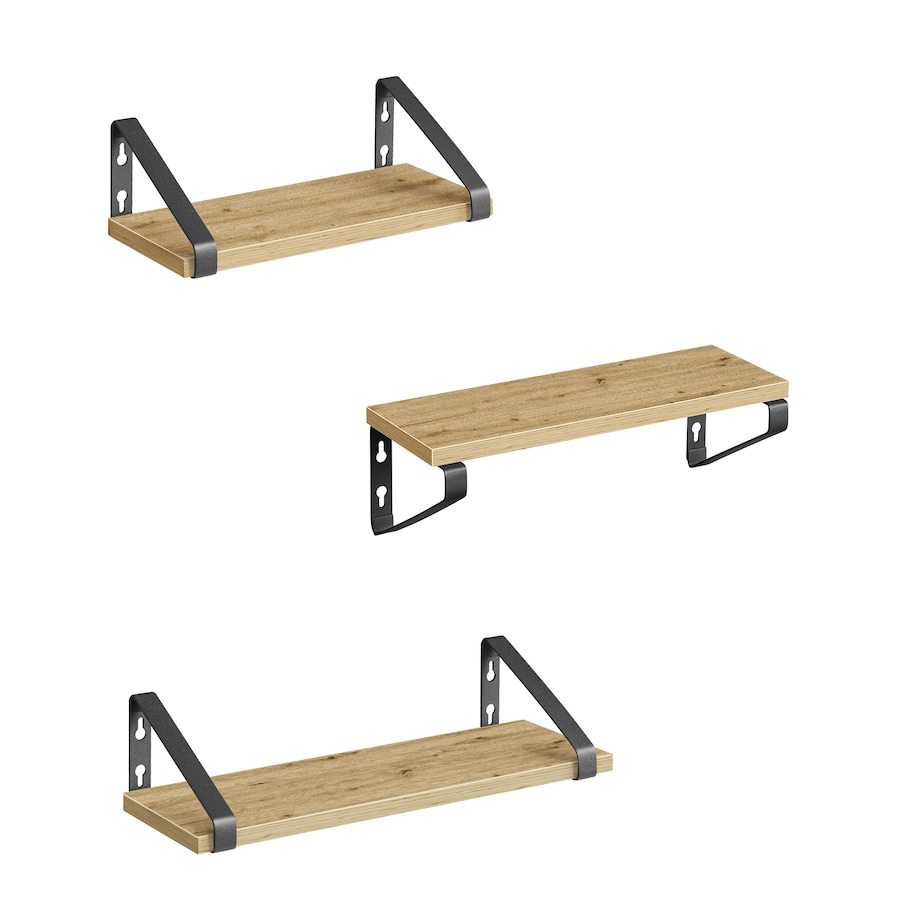 Półki 3 Sztuki do salonu, Artisan, w stylu nowoczesnym, czarny