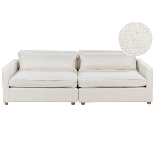 Sofa 3-osobowa złamana biel boucle VINSTRA