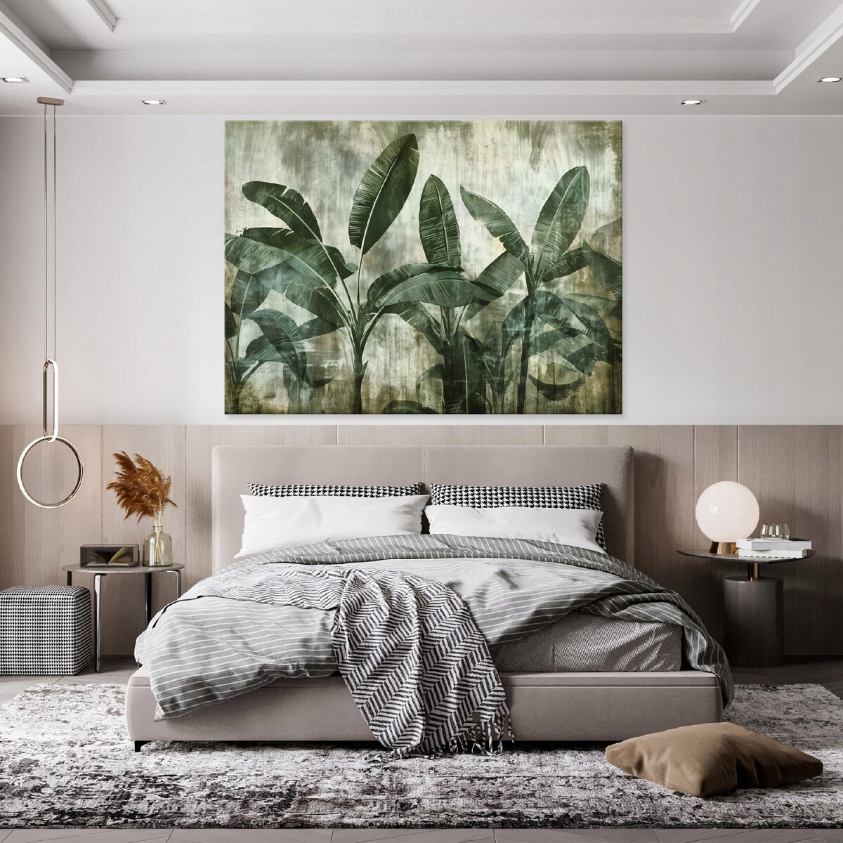 Obraz Do Sypialni Salonu Na Płótnie Liście Dżungla Zielony 100x70