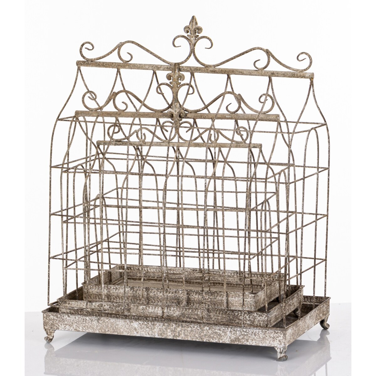 Klatki dekoracyjne metalowe 3 sztuki 69x58x31,5 i 59x50x27 i 48x41x21,5 cm BURE