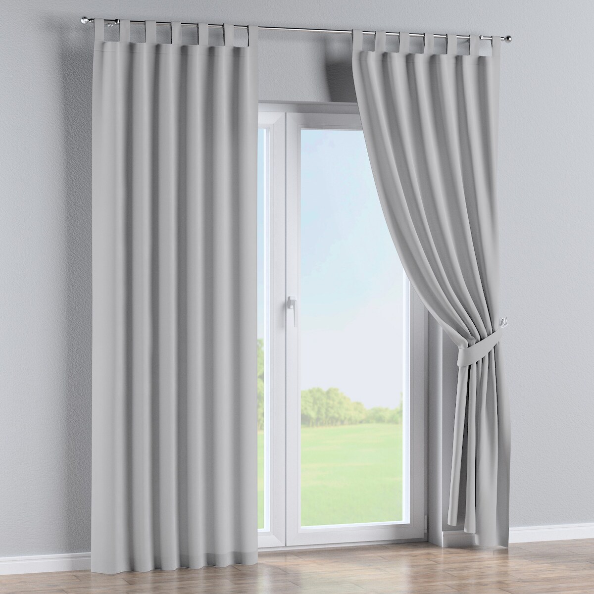 Zasłona na szelkach 1 szt. 130x260 srebrny