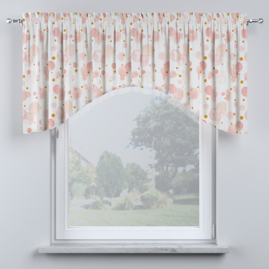 Lambrekin łuk 200x75 ecru-różowy