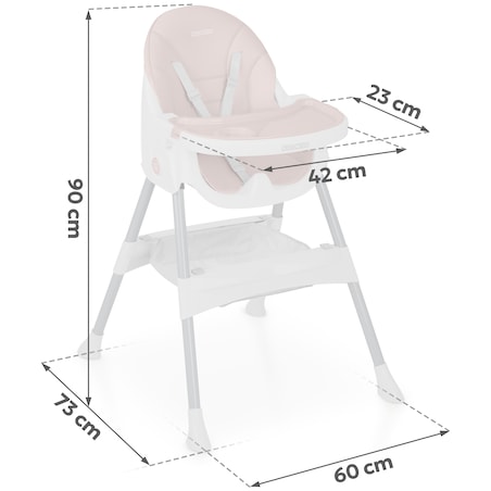 Krzesełko do karmienia dla dzieci Ricokids Mani różowe 3w1 regulowane fotelik tacka