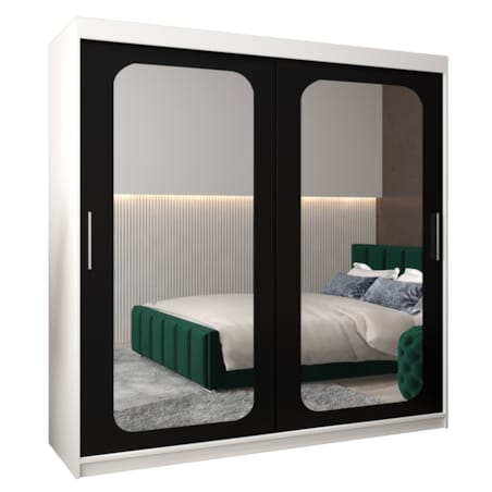 Szafa przesuwna Garderoba PROMO T3 200 biały/czarny