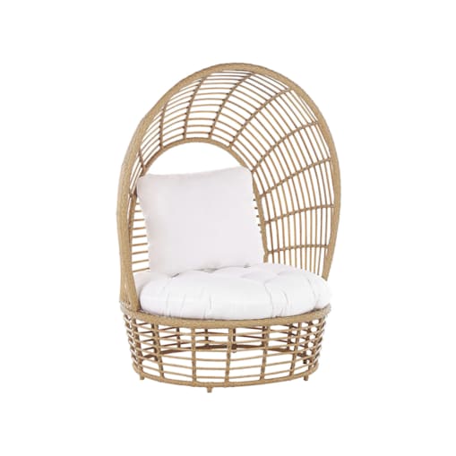Rattanowy fotel kokon naturalny LIDO