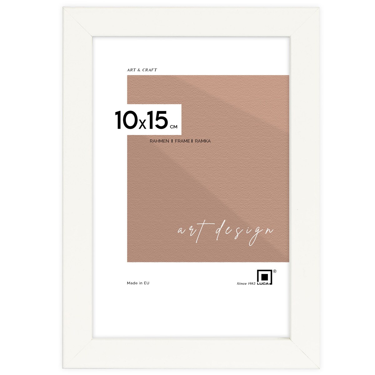 Biała ramka na zdjęcia 10x15 cm rama MDF z plexi wisząca stojąca klasyczna ramka