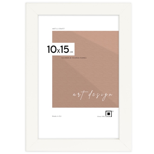 Biała ramka na zdjęcia 10x15 cm rama MDF z plexi wisząca stojąca klasyczna ramka