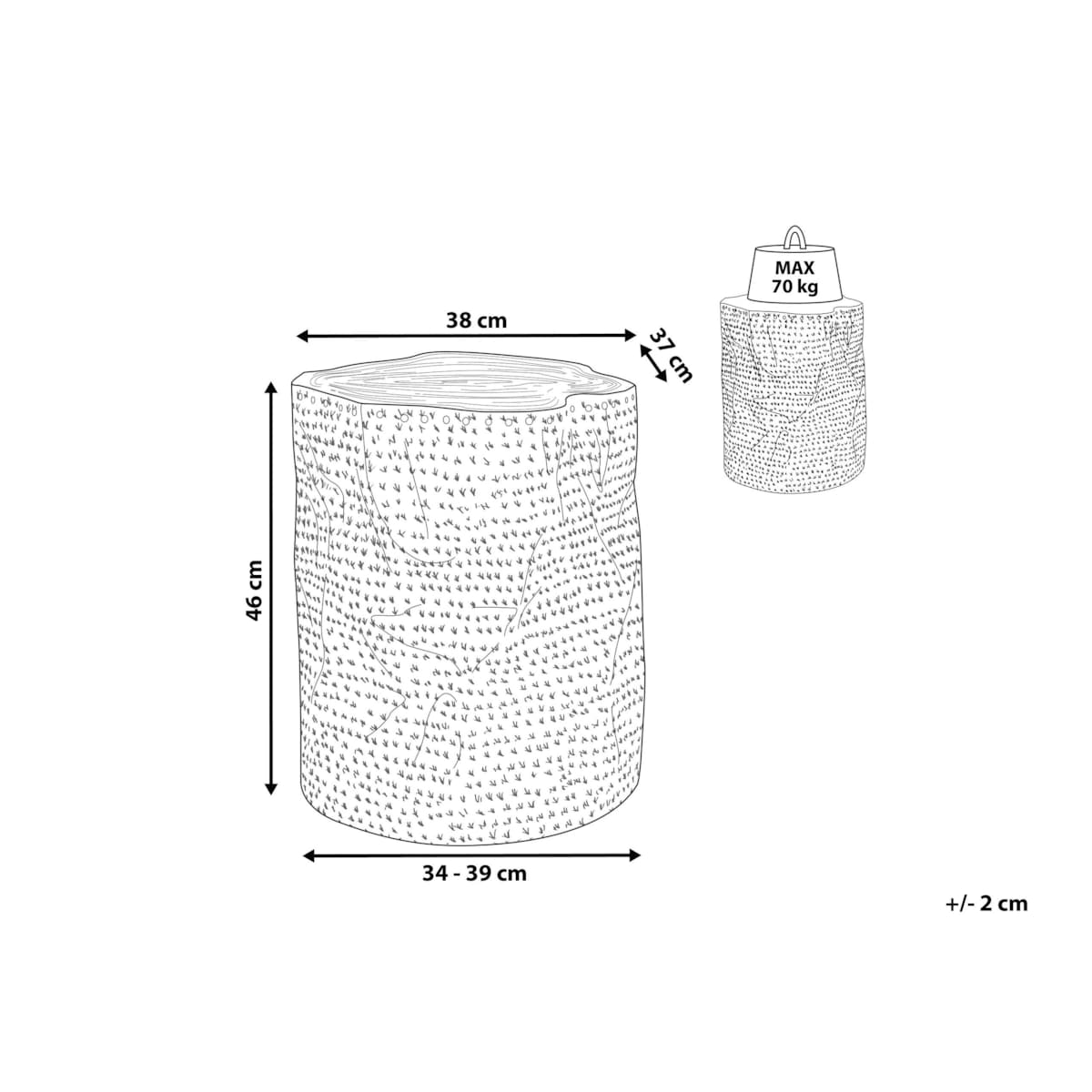 Stolik kawowy tekowy srebrny GORDON