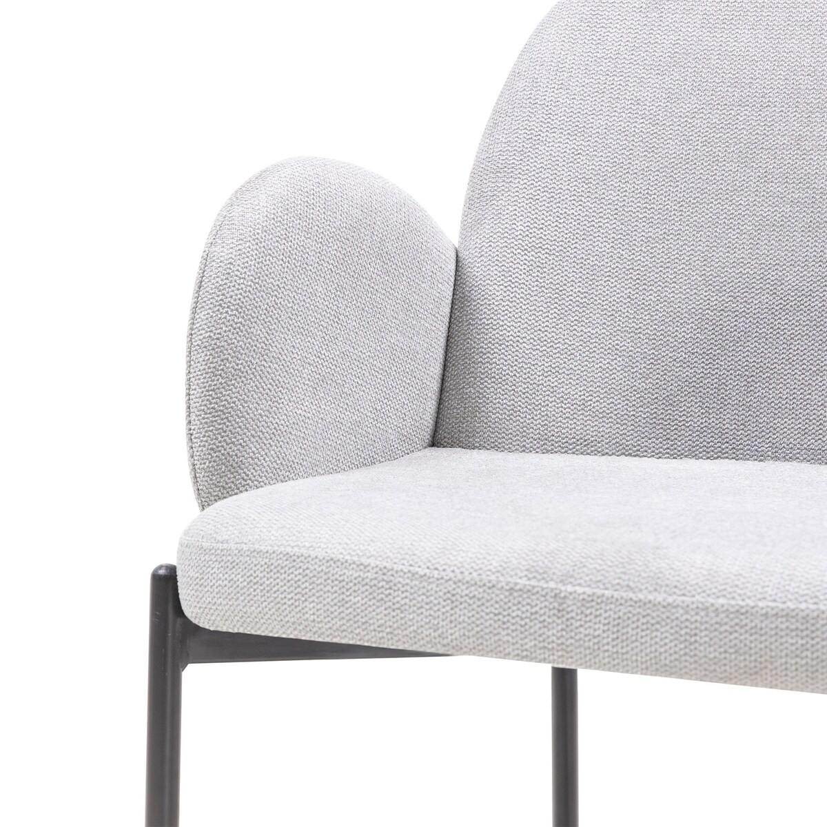 Krzesło tapicerowane szare metalowe nogi Holia