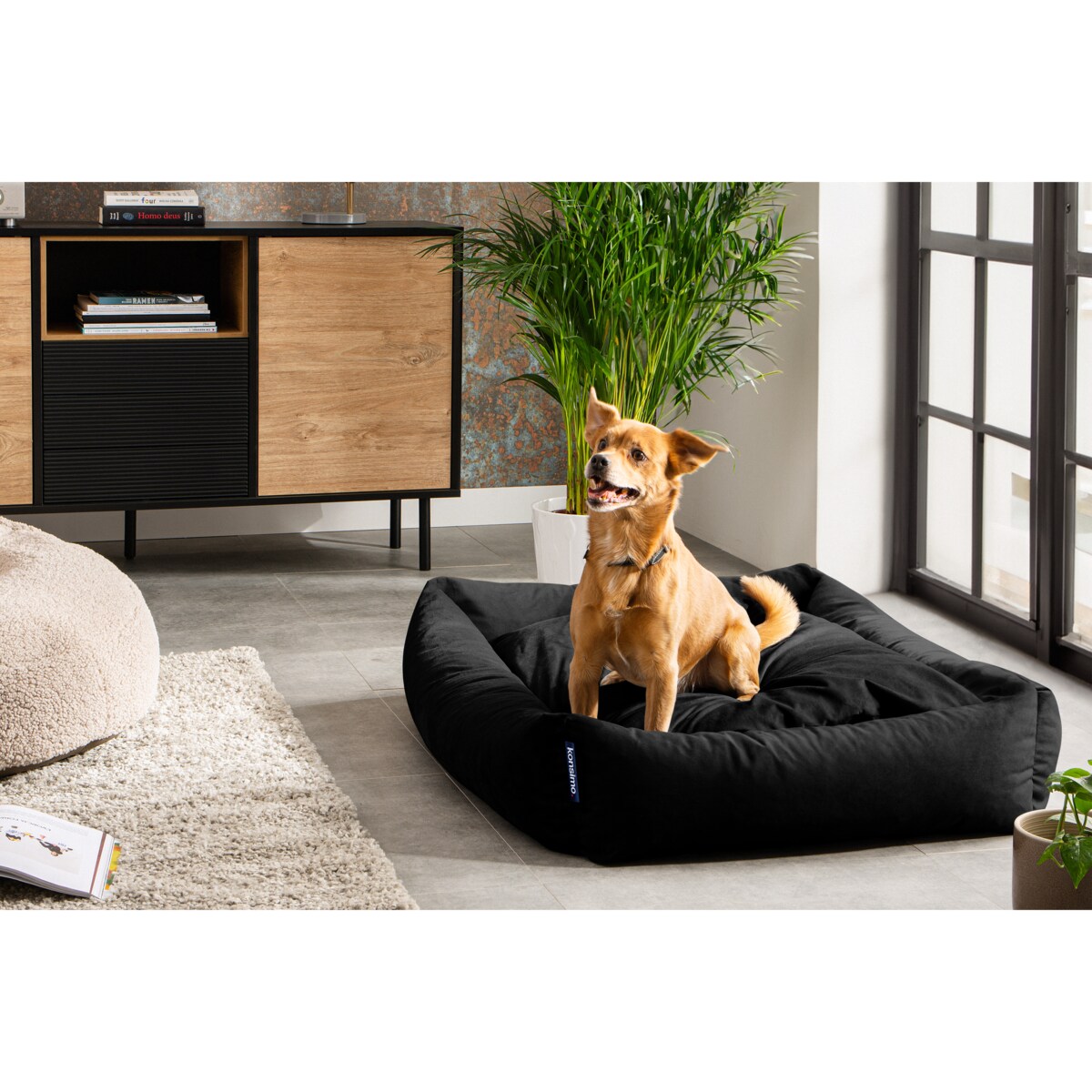 KONSIMO CANINI Legowisko dla dużego psa, czarny