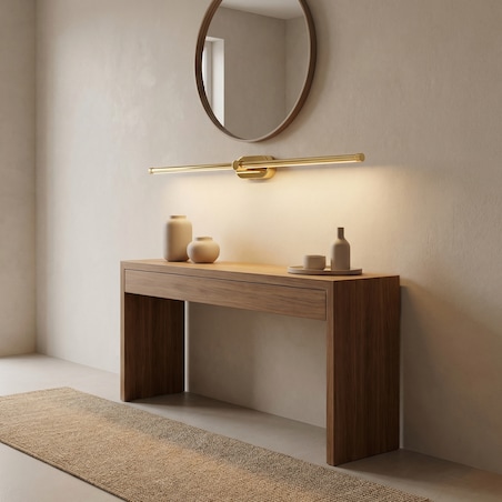 Kinkiet App1891-1W 80 Cm Led Złoty, Metal, Tworzywo Sztuczne