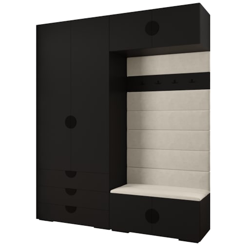 Garderoba do przedpokoju INOVA 4 Z12 czarny+czarny+manila02