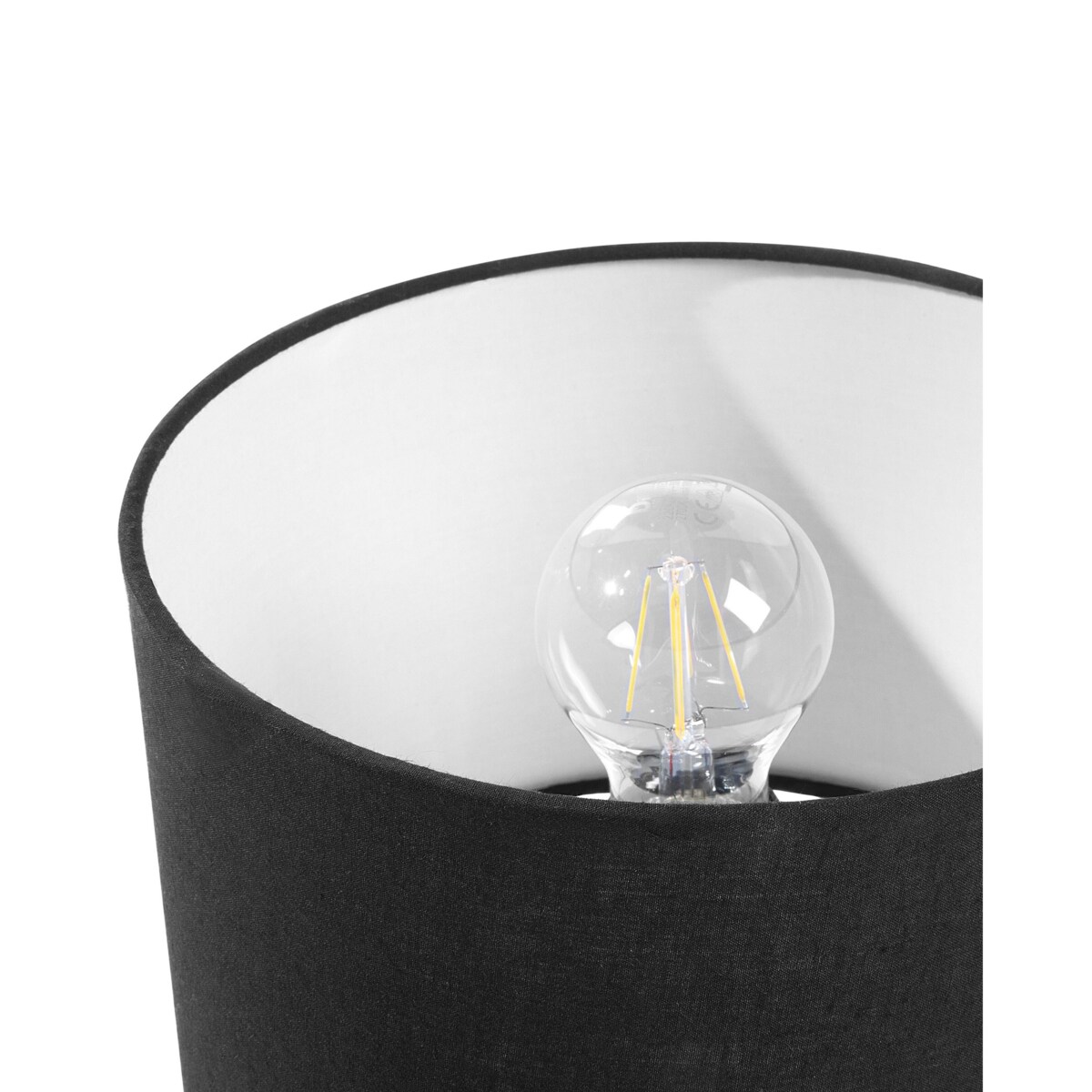 Zestaw 2 lampek nocnych drewniany czarny TOBOL