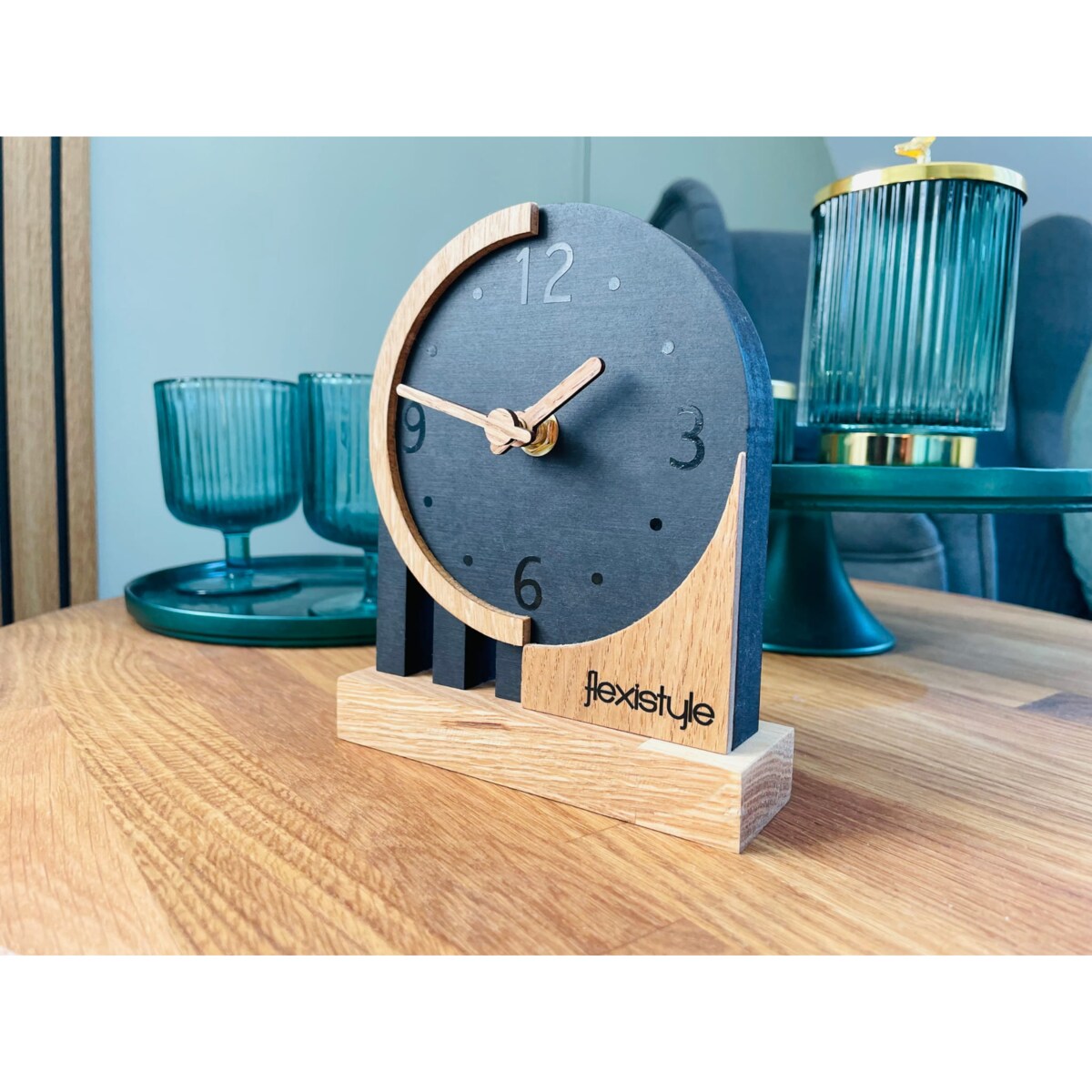 Zegar stojący czarny drewniany Black Oak