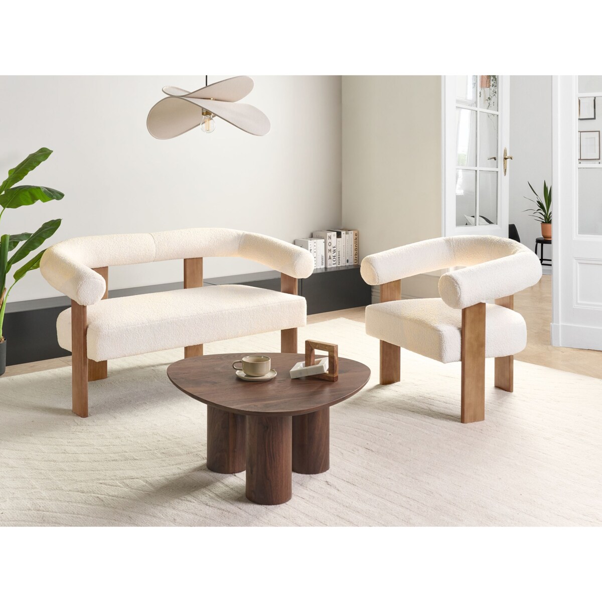 Sofa ILBRO Boucle Złamana biel dla 2 osób