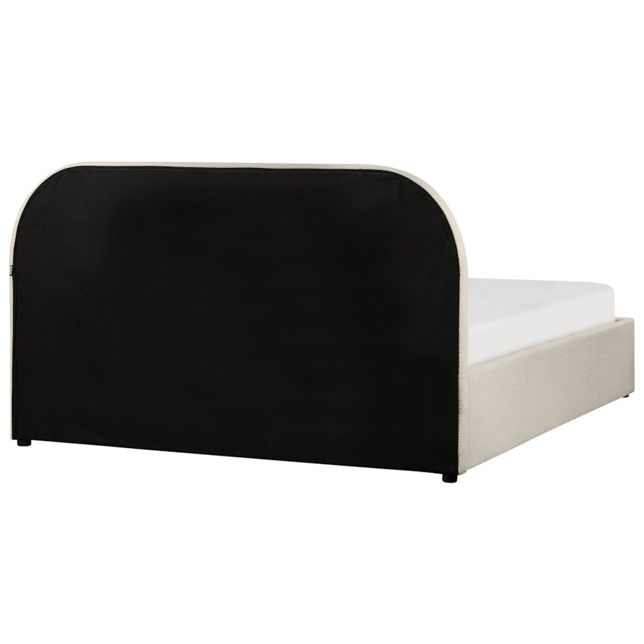 Łóżko z pojemnikiem boucle 140 x 200 cm jasnobeżowe QUILLIEN