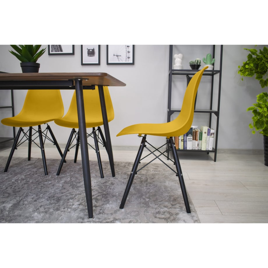 Krzesło Do Jadalni Kuchni Salonu Osaka Musztarda / Nogi Czarne X 3