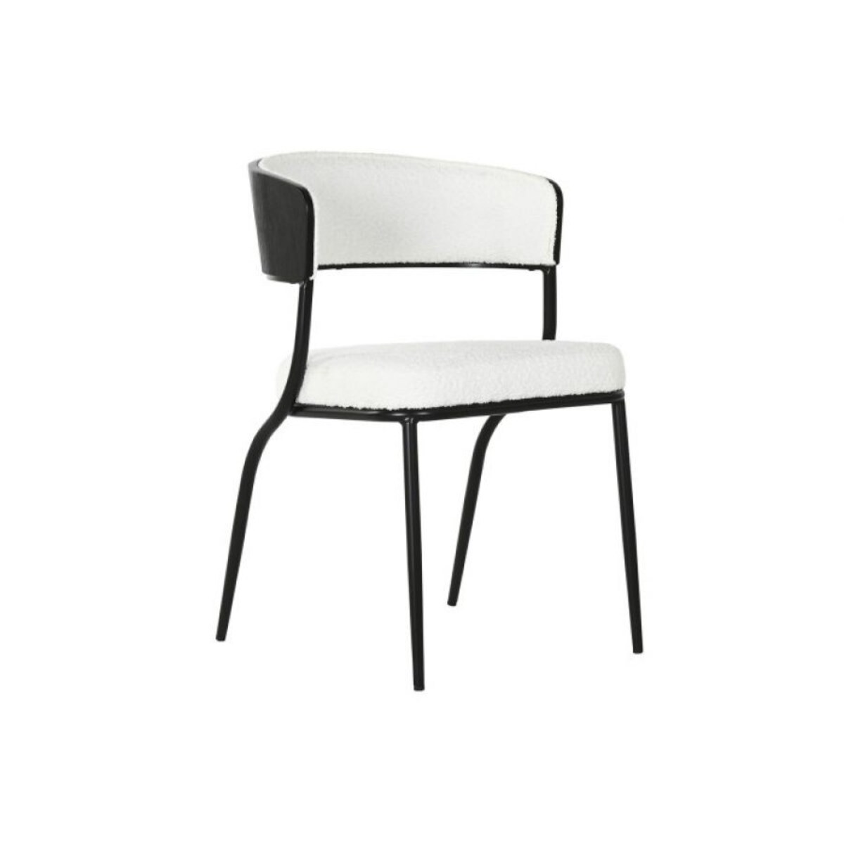 Krzesło czarno-białe boucle 75x51,5x52,5 cm NURITIA