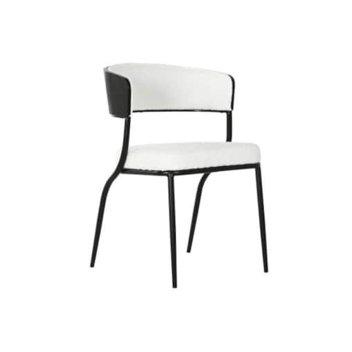 Krzesło czarno-białe boucle 75x51,5x52,5 cm NURITIA