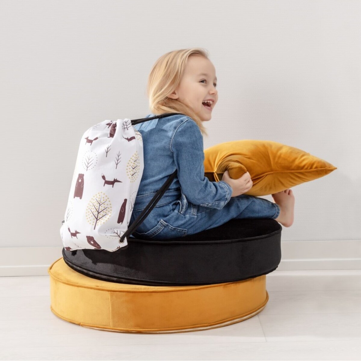 Worek plecak Kiddy, ecru-różowy, 28x40cm, Magic Collection