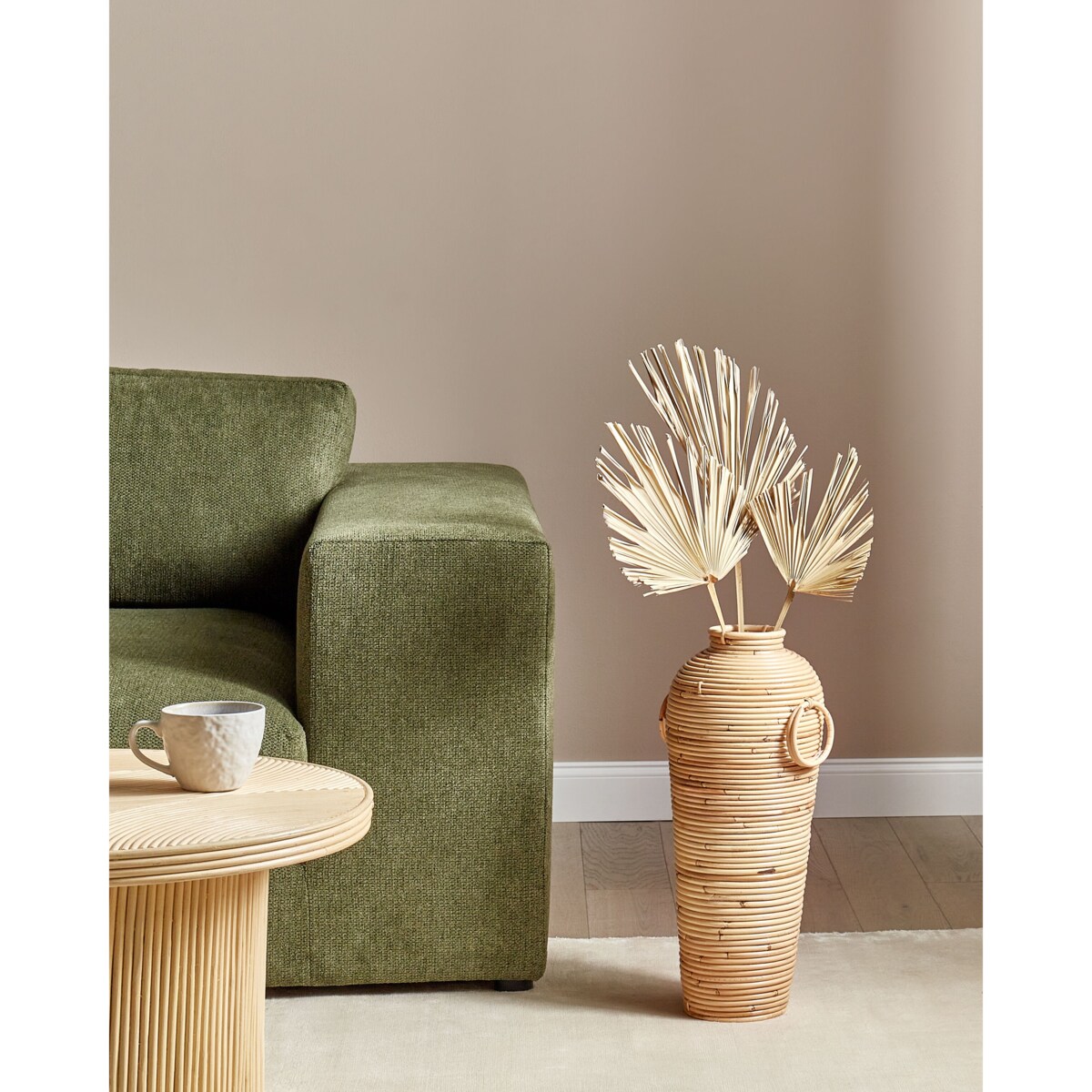 Rattan Wazon dekoracyjny 50 cm Naturalny ELATIA