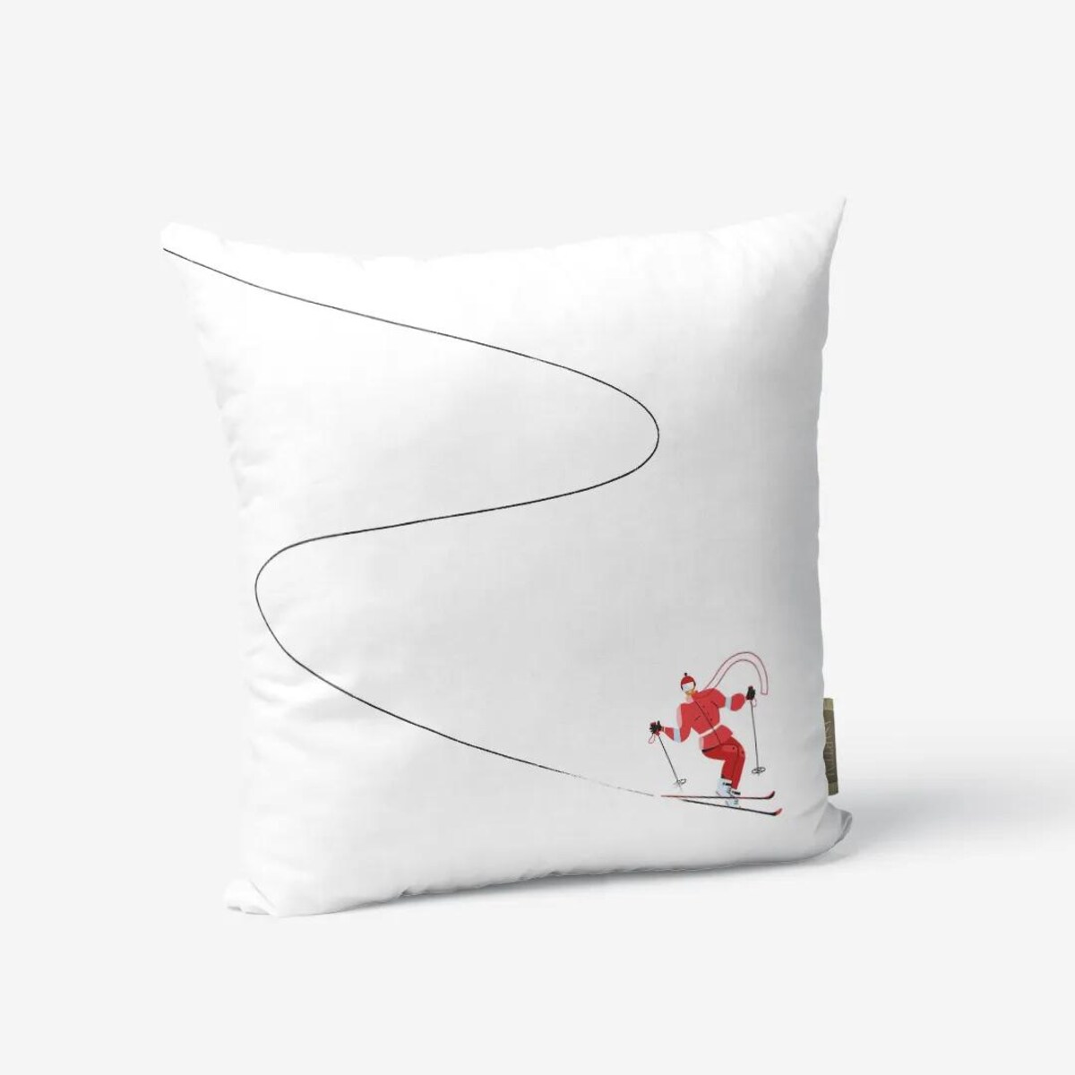 Poduszka świąteczna - Czerwona narciarka