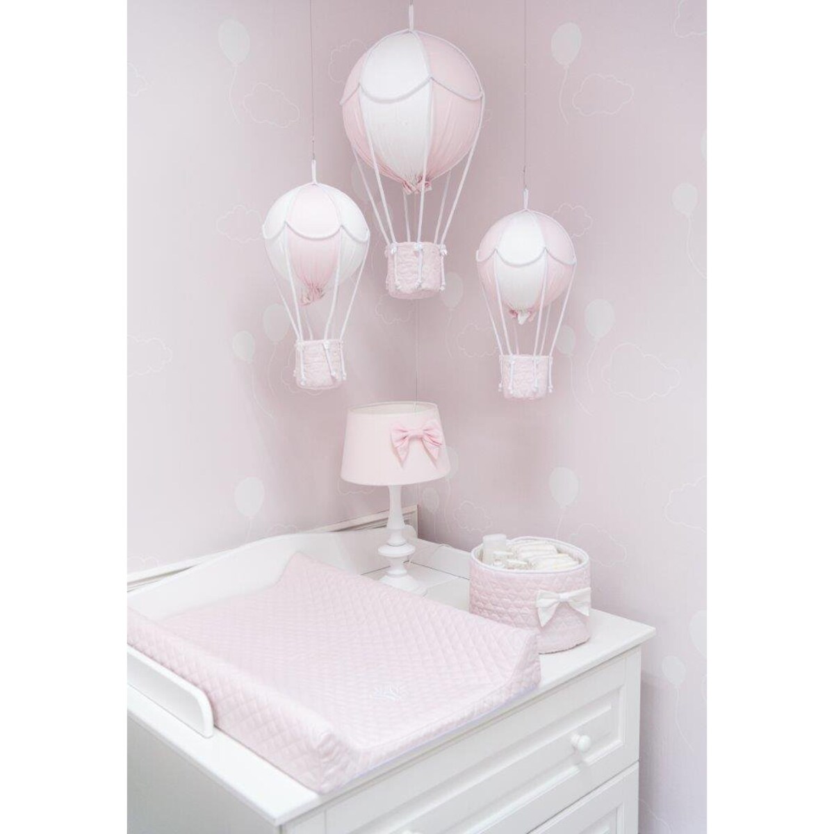 Pojemnik okrągły pikowany pudrowy