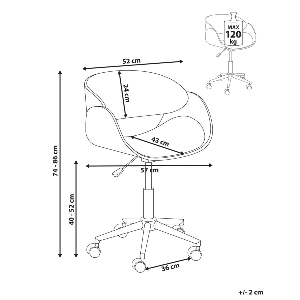 Fotel biurowy PALATKA Ekoskóra Biały